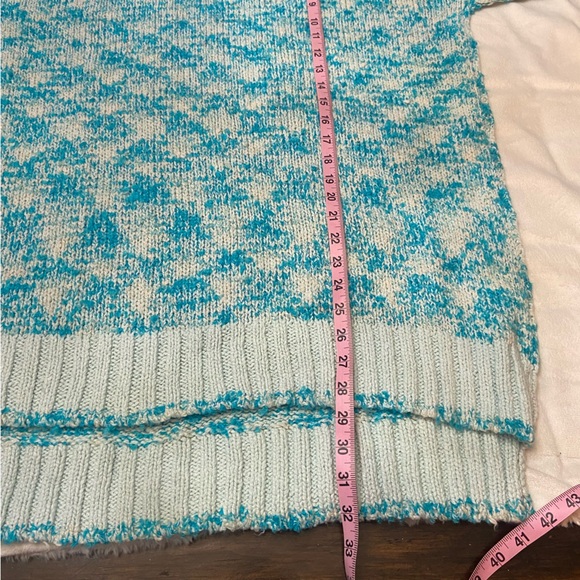 Free People winter storm tunic sweater dress ice castle Turquoise 2461 - Picture 12 of 13